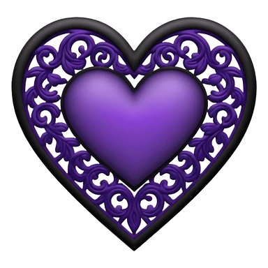 black and purple lace heart sticker