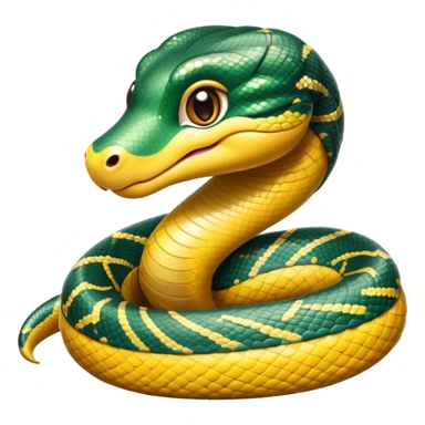 cinematic-cute-anaconda-portrait-emoji,-head-tilted-playfully-and-inquisitively,-with-a-sleek,-shimmering-body-adorned-with-detailed-scale-sriped patterns-and-round,-sparkling-eyes-full-of-wonder,-simplified-yet-irresistibly-adorable-features sticker