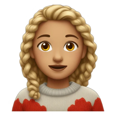 Girl in red sweater sticker