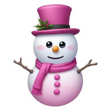 Pink snowman  sticker