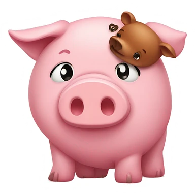 Pig and bear in love sticker