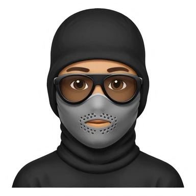 man in balaclava and black sunglasses sticker