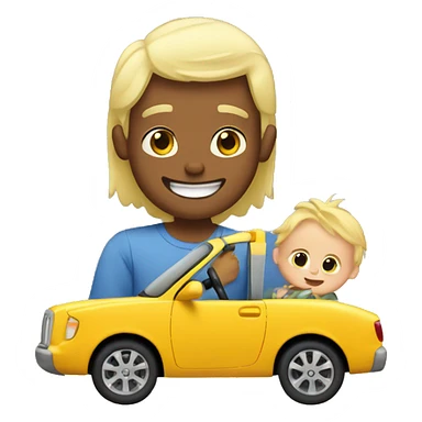 blonde dad plays cars with babyson sticker