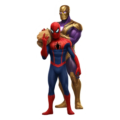 Spider-man With Thanos sticker