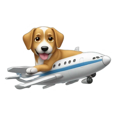Un chien sur un avion sticker