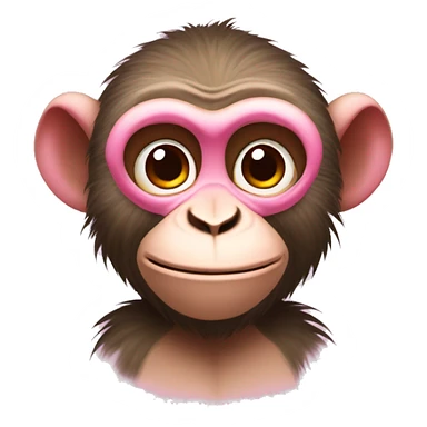macaco com laço rosa  sticker