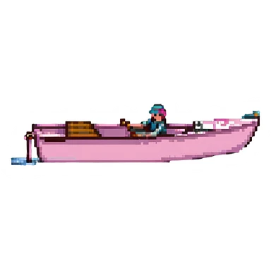 pink rowing boat sticker