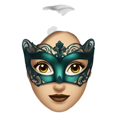 Masquerade beautiful brunette in a mask sticker