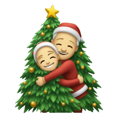 Christmas tree hug sticker