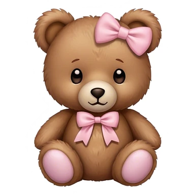 Teddy bear with light pink bow  sticker
