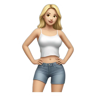 Sexy pose soft fit Realistic caucasian young girl sticker