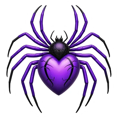 heart with purple gothic black spider sticker
