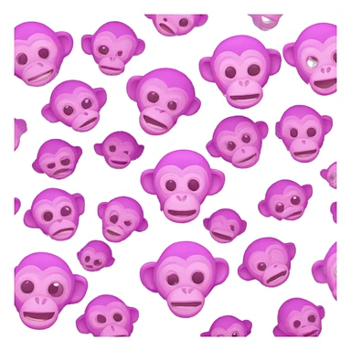 Monkey face happy pink / purple kraken sticker