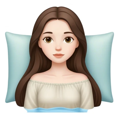  beautiful pale brunette girl with long hair relaxing sticker