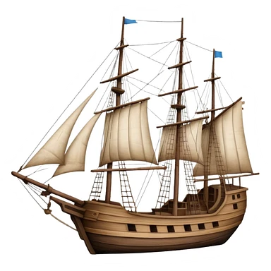 historical wooden sailing ship sticker