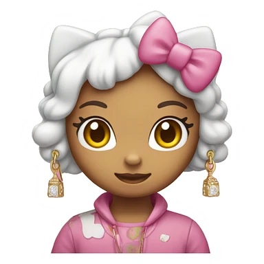 Hello kitty wearing earings sticker