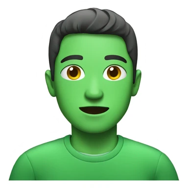 green shirt indoors alone sticker