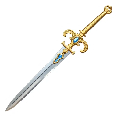 Short Golden ceremonial sword — engraved handle, decorative sticker
