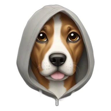 Dog wearing in hoodie sticker