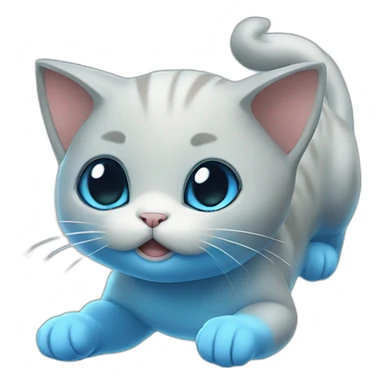 blue mew levitating sticker