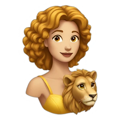 Belle femme sur un lion sticker