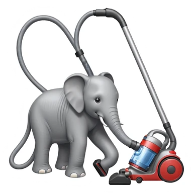 elephant pushing vacuum cleaner sticker