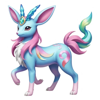 Suicune-Aurorus-Sylveon-Meganium-fusion (full body) sticker