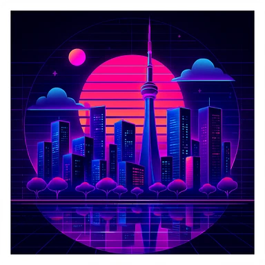 Create a retro 80's tron feel to this image  sticker
