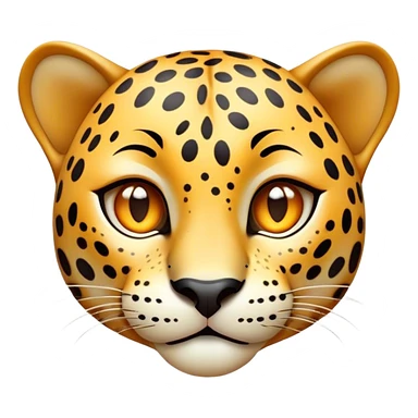 Cinematic Cute Jaguar Portrait Emoji, Head tilted playfully and inquisitively, with a smooth, agile form accented by delicate spotted patterns and round, sparkling eyes full of charm, Simplified yet irresistibly adorable features, highly detailed, glowing with a warm, inviting wild glow, high shine, affectionate and lively, stylized with a touch of whimsical feline grace, soft glowing outline, capturing the essence of a mischievous yet loving jaguar that feels like it could pounce out of the screen into your arms! sticker