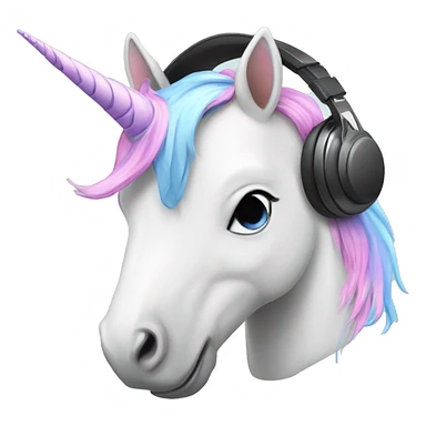 Unicorn with headphones  sticker