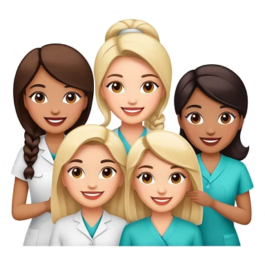 beauty salon team members standing together sticker
