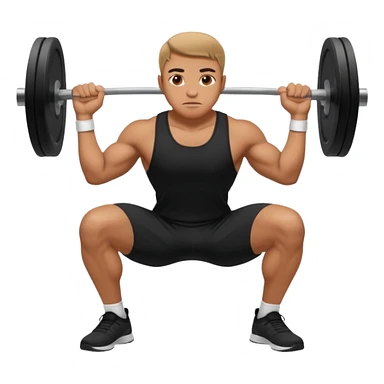 man doing a squat without weights sticker