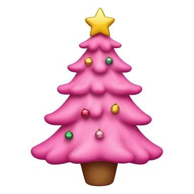 Pink Christmas tree with bows instead of ornaments sticker