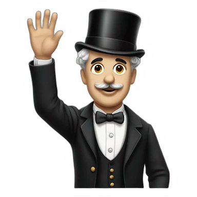 Charlie Chaplin with no hat and Raising his hand sticker