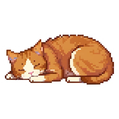 A ginger cat sleeping under the cherry blossoms sticker