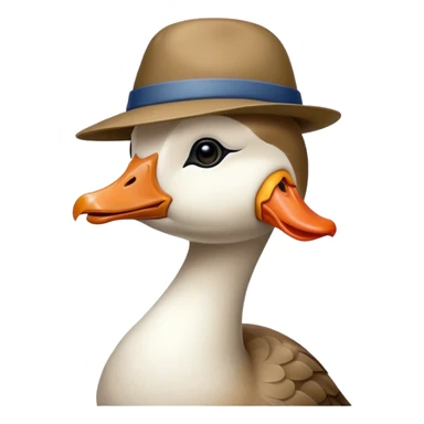 Goose with hat sticker