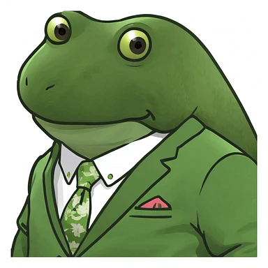 bufo in a japanese suit sticker