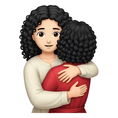 jesus  hair,liso ,hugging a woman black curly hair  sticker