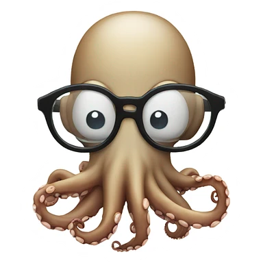 Octopus with glasses fishing  sticker