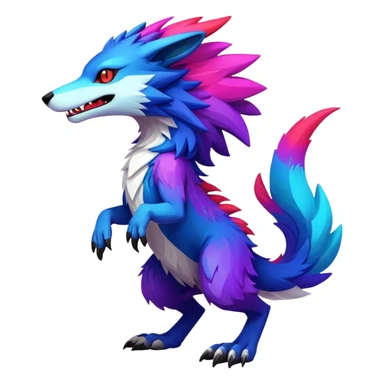 Epic Edgy Cute Colorful Modern Vernid-Protogen-Sergal-creature-animal full body sticker