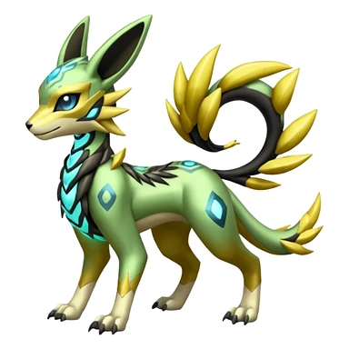  Exotic Meloetta-Zygarde-Zeraora-Renamon-Protogen-Palkia-hybrid-fusion-Fakémon-creature, full body sticker