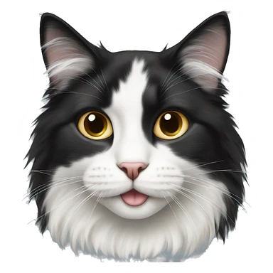 black-and-white cat domestic long-haired sticker