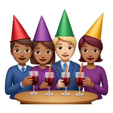 mulled wine party at work sticker