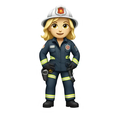 Blonde female firefighter sticker