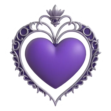 gothic heart with black and silver accents purple sticker