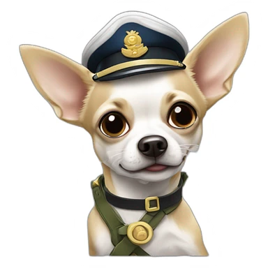 Chihuahua blanc poilu à taché sticker