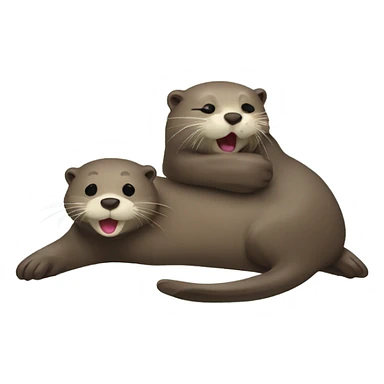 Otter being woken up by an otter sticker