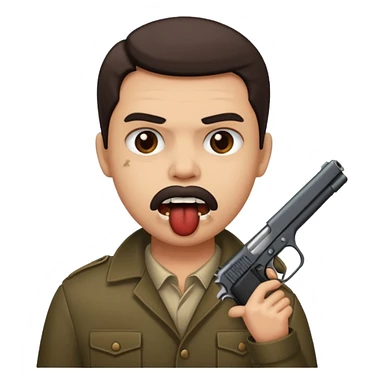 Gun in the mouth sticker