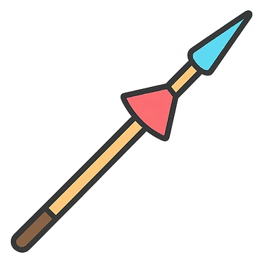 a jousting weapon, medieval lance, clear and iconic style sticker