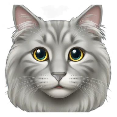 Grey long-haired cat sticker
